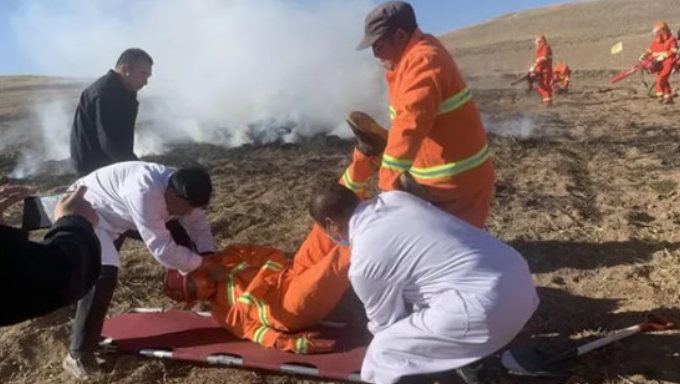 火灾现场的救护演练